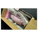 CraftBud Mini Sewing Machine for Beginners, Dual Speed Small Portable Sewing Machine for Kids and Adults with Extension Table, 122 Piece Gift Set Includes, Fabrics, Projects Book, Light and More, Pink