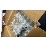 eispap 25 Pcs 1.7 OZ Single ear Mini Glass Liquor Bottles with Lids Small Glass Wine Bottles Reusable Empty Alcohol Bottles with Aluminum Black Screw Cap