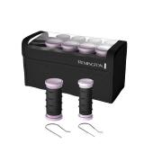 Remington Compact Ceramic Dual Voltage Hot Rollers for Long and Short Hair, Hair Setters, Hair Curlers, 1-1 Â¼\" Purple/Black, 10 Piece Set