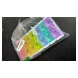 Sukuos AM PM Weekly Pill Organizer 2 Times A Day, Large Daily Pill Box Case 7 Day with Easy Push Button Design, Detachable Medicine Holder for Vitamin/Fish Oil/Supplements (Rainbow)