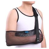 Mesh Arm Shoulder Sling Medical Shoulder Immobilizer for Shoulder Injury Torn Rotator Cuff, Breathable Arm Brace for Shower, Right Left Arm Stabilizes Elbow Arm Wrist Injury for Men Women (Black)