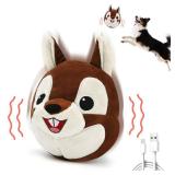 VYsTN Interactive Dog Toys - Auto Bounce, Move & Vibrate with Sound, Talking Squirrel Puppy Toy for Small Medium Large Dogs, Rechargeable Durable Toy for Anxiety Relief, Boredom & Indoor Play