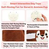 VYsTN Interactive Dog Toys - Auto Bounce, Move & Vibrate with Sound, Talking Squirrel Puppy Toy for Small Medium Large Dogs, Rechargeable Durable Toy for Anxiety Relief, Boredom & Indoor Play