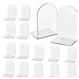 Lulonpon 16 Pieces Book Ends, Bookends, Books End for Shelves, Books End for Heavy Books, Clear Bookends, Acrylic Book Ends for School, Library,Desktop Organizer and Book Shelves
