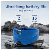 Sleep Mask Bluetooth 5.4 Headphones Soft Wireless Headband Eye Mask Blackout with Microphone (Blue)