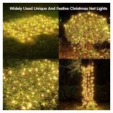 Dirnun Led Christmas Net Lights Outdoor Christmas Lights WarmWhite 160LED 5ftx7ft, Waterproof Outdoor Indoor Fairy Mesh Net Light for Xmas Party, Yard, Patio, Trees, Shrubs, Bushes Decorations