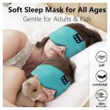 Joythink Sleep Headphones Bluetooth Sleep Mask Silk Kids Children Wireless Headband Headphones for Sleeping Travel Adjustable Sleeping Eye Mask with Thin Speaker