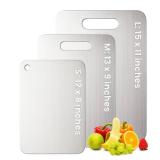 Titanium Cutting Board Set of 3, 100% Pure Titanium Chopping Board for Kitchen, Hygiene & Durability Double Sided Cutting Board, Non toxic 3Pcs Chopping Board, Dishwasher Safe (S+M+L)