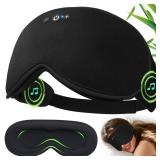ZHENYEMEI 3D Sleep Headphones with Bluetooth 5.4 Sleep Mask, Bamboo Cotton Music Wireless Bluetooth Eye Mask for Sleeping, Earphones HD Speaker Microphone for Travel, Gifts for Men Women, Removable