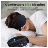 ZHENYEMEI 3D Sleep Headphones with Bluetooth 5.4 Sleep Mask, Bamboo Cotton Music Wireless Bluetooth Eye Mask for Sleeping, Earphones HD Speaker Microphone for Travel, Gifts for Men Women, Removable
