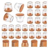 Ansible 24 pcs Chair Leg Floor Protectors, Silicone Felt Furniture Leg Pads Caps Covers for Hardwood Floors (Fit Round Diameter 1-5/16\" to 2\")