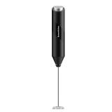 Bonsenkitchen Powerful Milk Frother for Coffee, Fast Handheld Drink Mixer with Stainless Steel Whisk, Battery Operated Hand Frother Stirrer Wand-Black