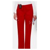 APPEARS NEW - Landau Medical Scrub Pants, 1 Cargo Flare Leg & 1 Natural - Red (Size XL) 2 Pack