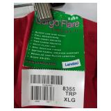 APPEARS NEW - Landau Medical Scrub Pants, 1 Cargo Flare Leg & 1 Natural - Red (Size XL) 2 Pack