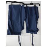 APPEARS NEW - Fashion Seal Navy Blue Drawstring Medical Scrub Pants (Size Medium) 2 Pack
