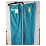 APPEARS NEW - Landau Women s 1 Natural Flare Leg Scrub Pant and 1 Stretch (Size 2XL) 2 pack