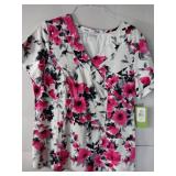 APPEARS NEW - Landau Medical Scrub Tops Collection - Floral and Abstract Prints (Size XL) Lot of 3