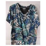 APPEARS NEW - Landau Medical Scrub Tops Collection - Floral and Abstract Prints (Size XL) Lot of 3