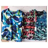 APPEARS NEW - 1 Landau, 1 Koi, 1 Jockey Medical Scrub Top Pattern Collection (Size Large) Lot of 3