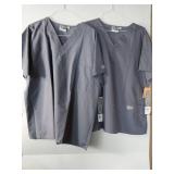 APPEARS NEW - SCRUB ZONE 1 Womens Style 70221 & 1 Unisex Style 71221 Scrub Shirts - Grey ( Size XL) Lot of 2