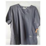 APPEARS NEW - SCRUB ZONE 1 Womens Style 70221 & 1 Unisex Style 71221 Scrub Shirts - Grey ( Size XL) Lot of 2