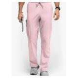 APPEARS NEW - Landau Relaxed Fit Elastic Waist Scrub Pants - Light Pink (Size 5XL)
