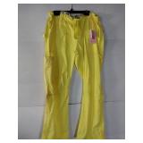 APPEARS NEW -Koi Womens Lindsey Ultra Comfortable Cargo Style Scrub Pants - Canary (Size medium/Petite)