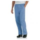 APPEARS NEW - Landau Essentials Men s Comfort Seven Pocket Elastic Waist Drawstring Cargo Scrub Pant  Style 8555 - Light Blue (Size Large/Tall)