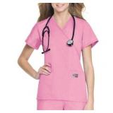 APPEARS NEW - Landau Faux Wrap Tunic Scrub Top 1 Style 70224 & 1 Style 70221 (Size Large) Lot of 2