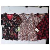 APPEARS NEW - Landau, Orange & eLan Brand Medical Scrub Tops (Size Medium) 3 Pack