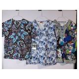 APPEARS NEW - Landau, Med Couture & Dickies Medical Scrub Top Collection (Size Small) 3 Pack