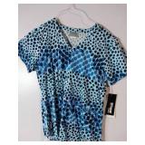 APPEARS NEW - Landau, Greys Anatomy & Urbane Medical Scrub Top Bundle - Floral and Animal Print (Size Medium) 3 Pack