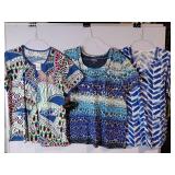APPEARS NEW - Landau & BIO Patterned Medical Scrub Tops Bundle (Size XL) 3 Pack