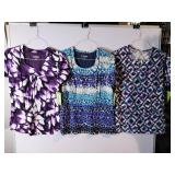 APPEARS NEW - Landau Medical Scrub Tops Pattern Collection (Size Medium) 3 Pack
