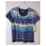 APPEARS NEW - Landau Medical Scrub Tops Pattern Collection (Size Medium) 3 Pack