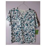 APPEARS NEW - Landau & BIO Scrub Top Collection - Butterfly and Dragonfly Prints (Size XL) 3 Pack
