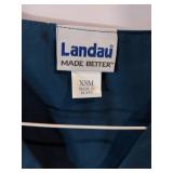 APPEARS NEW - Landau Unisex Reversible Dolman Sleeve V-Neck Scrub Top  Style 7502CPB (Size XS) 2 Pack