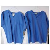 APPEARS NEW - ScrubZone by Landau Unisex V-Neck Scrub Top  Style 71221 Royal (Size 2XL) 2 Pack