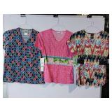 APPEARS NEW - Landau. White Swan and eckoRed Medical Scrub Tops Bundle (Size XS) 3 Pack