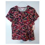 APPEARS NEW - Landau & Koi Floral Print Medical Scrub Tops Bundle (Size XL) 3 Pack