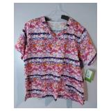 APPEARS NEW - Landau & BIO Scrub Top Pattern Mix Summer Bundle (Size 2XL) 3 Pack