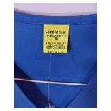 APPEARS NEW - Fashion Seal Scrub Tops Style 6850 & 6840 Royal Blue (Size Small) 2 Pack
