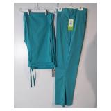APPEARS NEW - Landau Medical Scrub Pants Style 2015BTCH & Scrub Zone 85221 Teal (Size Large) 2 Pack