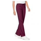 APPEARS NEW - Landau Women s Flare Leg Scrub Pant Style 83222 Wine & Landau 7602 RWP (Size XL) 2 Pack