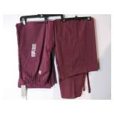 APPEARS NEW - Landau Women s Flare Leg Scrub Pant Style 83222 Wine & Landau 7602 RWP (Size XL) 2 Pack