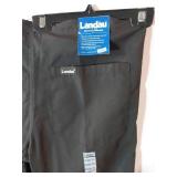 APPEARS NEW - Landau Essentials Relaxed Fit 5-Pocket Cargo Scrub Pants 8385 & Landau 7605 Black (Size Petite XS) 2 Pack