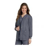 APPEARS NEW - Landau Essentials Relaxed Fit 4-Pocket Snap-Front Scrub Jacket for Women 7525 STP (Size 3XL)  - Retail: $51