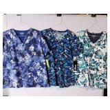 APPEARS NEW - Landau & Greys Anatomy Medical Scrub Tops Collection (Size Medium) 3 Pack