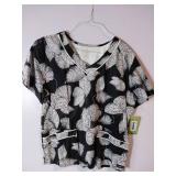 APPEARS NEW - Landau & Med Couture Scrub Tops Collection with Patterns (Size XL) 3 Pack