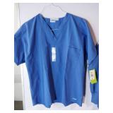 APPEARS NEW - Landau Womens Snap Front Warm-up Scrub Jacket Style 7525 BEP & Scrub Top Style 7502 BEP (Size Medium) 2 Pack   - Retail: $57